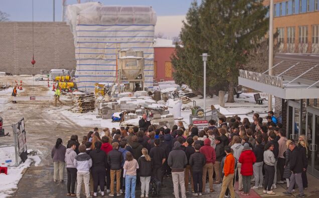 Padua Athletic Center Construction Continues, Despite Frigid Temperatures