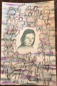 "Round & Round 3" mixed media by Ava Ornas